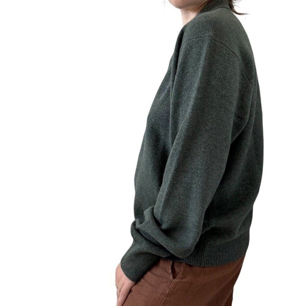 Vintage Mens 1990s Polo Ralph Lauren Lambswool Teal Green Collared Sweater XL - Picture 7 of 8